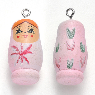 Spray Painted Maple Wood Pendants X-WOOD-N005-07-1