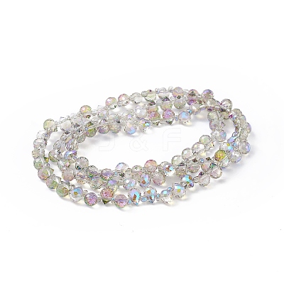 Transparent Electroplate Glass Beads Strands EGLA-F152A-HR01-1