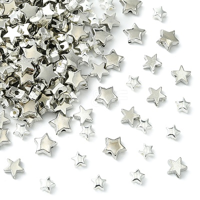 180Pcs 3 Styles CCB Plastic Beads CCB-YW0001-52B-1