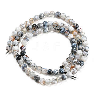 Dyed Natural Fire Crackle Agate Beads Strands G-G007-01F-1