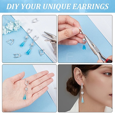 Brass Hoop Earring Findings with Latch Back Closure ZIRC-F052-29P-1