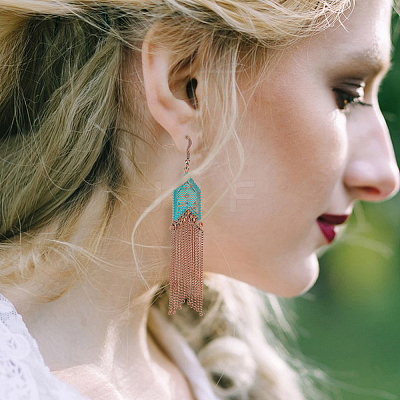 12 Pair 12 Style Tibetan Style Alloy Geometry Dangle Earrings EJEW-AN0003-85-1