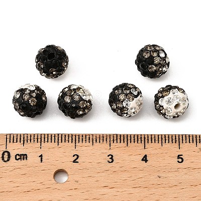 Two-Tone Color Handmade Polymer Clay Disco Ball Beads X-RB-R041-07-1