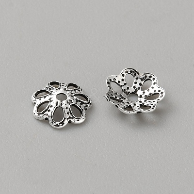 Retro 925 Sterling Silver Bead Caps LS-STER-WH0007-17E-AS-1