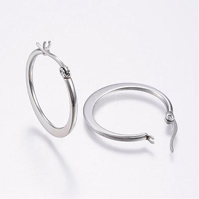 Tarnish Resistant 304 Stainless Steel Hoop Earrings EJEW-F105-22P-1