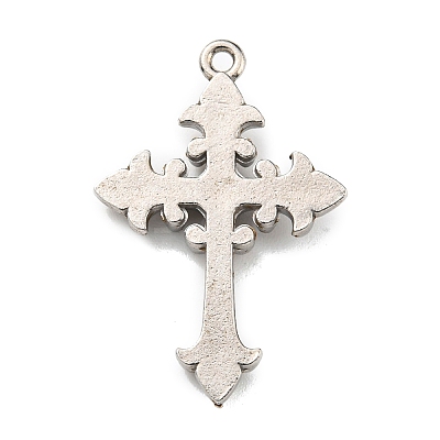 304 Stainless Steel with Rhinestone Pendants STAS-G310-36P-1