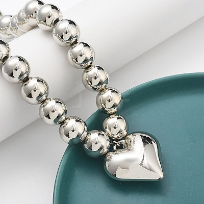 2Pcs 2 Styles Alloy Heart Pendant Necklaces Set NJEW-P319-02P-1