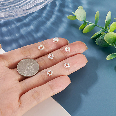 6Pcs 925 Sterling Silver Hollow Initial Beads STER-TA0001-53Q-1