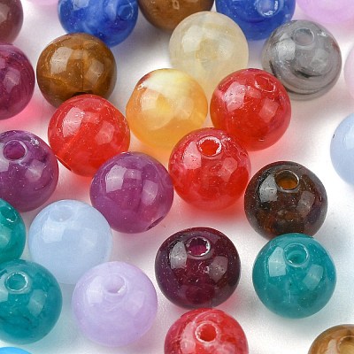 Round Imitation Gemstone Acrylic Beads X-OACR-R029-8mm-M-1