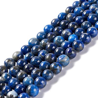 Natural Lapis Lazuli Round Bead Strands G-E262-01-6mm-1