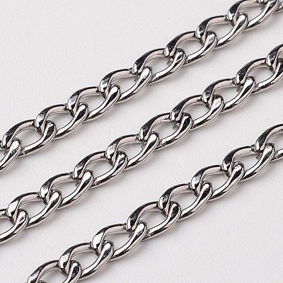Non-Tarnish 3.28 Feet 304 Stainless Steel Twisted Chains Curb Chains X-CHS-L015-26-1