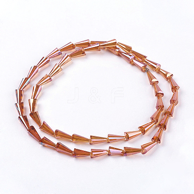 Electroplated Glass Beads Strands EGLA-R014-M-1