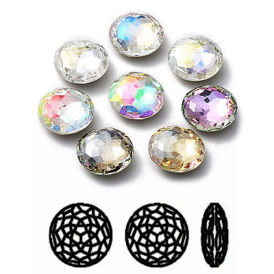 K9 Glass Rhinestone Cabochons RGLA-P035-04A-M-1