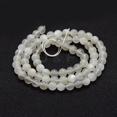 Natural White Moonstone Beads Strands G-P335-04-6mm-1