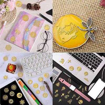 Nickel Metal Waterproof Self-Adhesive Picture Stickers DIY-WH20016-008-1