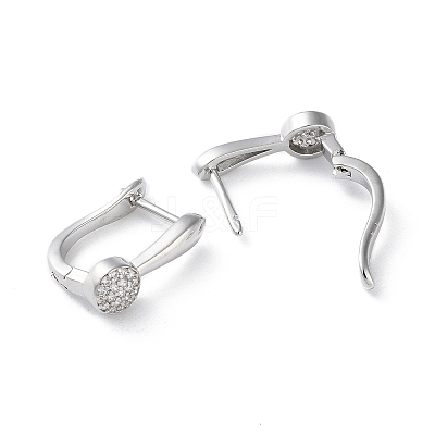 Brass Micro Pave Cubic Zirconia Hoop Earrings EJEW-P259-23P-1