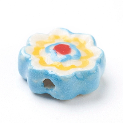 Handmade Porcelain Flower Beads PORC-J008-04A-1