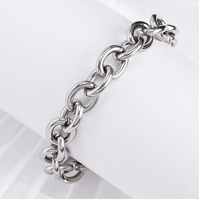 Tarnish Resistant 304 Stainless Steel Cable Chain Bracelets BJEW-G618-04P-1