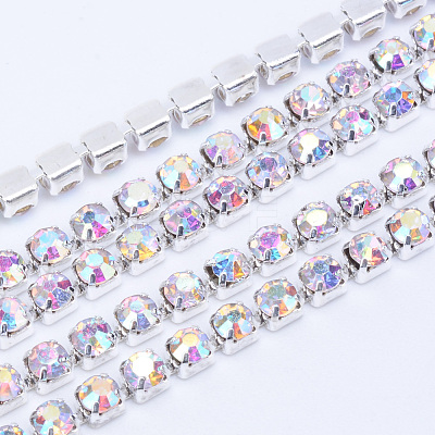 Brass Rhinestone Strass Chains CHC-T003-SS6-02S-1