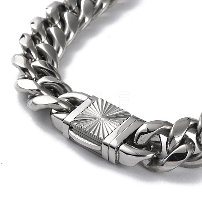 Non-Tarnish 304 Stainless Steel Cuban Link Chain Necklaces NJEW-P288-26P-1