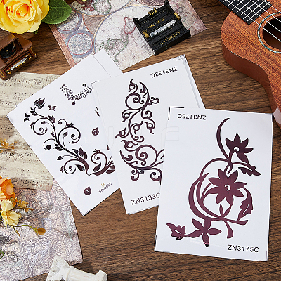 6Sheets 3 Styles PVC Self-Adhesive Stickers for Guitar Decoration DIY-FH0010-63-1