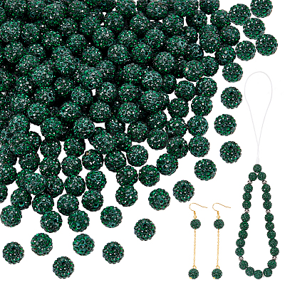 200Pcs Pave Disco Ball Beads RB-PH0001-41J-1