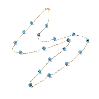 Synthetic Turquoise Beads Necklaces BJEW-B078-01G-1