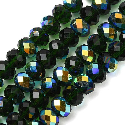 Electroplate Transparent Glass Beads Strands EGLA-A046-01C-18-1