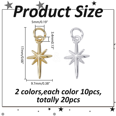 20Pcs 2 Colors Brass Pendants KK-HY0004-13-1