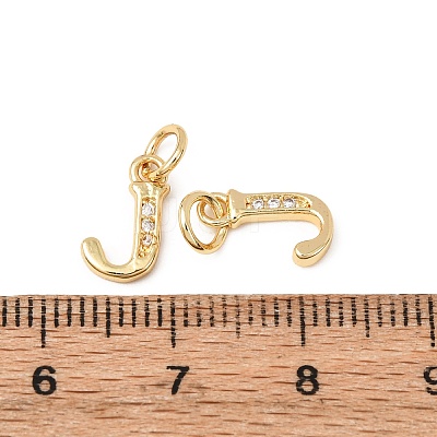 Brass Micro Pave Cubic Zirconia Charms KK-I382-03G-J-1