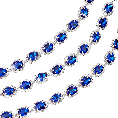 1 Yard Brass Glass Rhinestone Chains KK-NB0003-96B-1