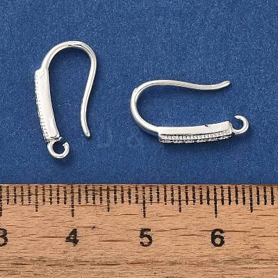 Rack Plating Brass Micro Pave Clear Cubic Zirconia Earring Hooks KK-A231-07S-1