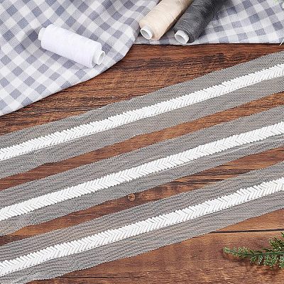 Mesh Fabric with Plastic Wheat Beads Ribbon OCOR-CA0001-15-1