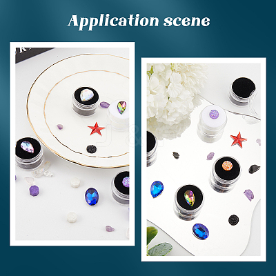 10Pcs 2 Colors Round Jewelry Clear Plastic Loose Diamond Storage Box CON-GF0001-15A-1