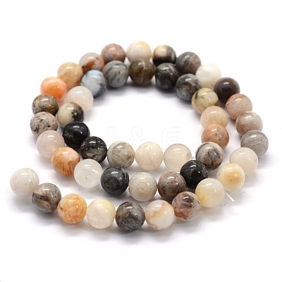 Natural Bamboo Leaf Agate Beads Strands G-G763-03-10mm-1