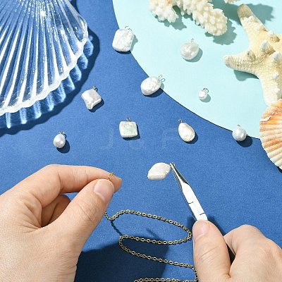 10Pcs 10 Styles Natural Baroque Keshi Pearl Pendants KK-CJ0003-62-1