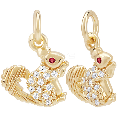 12Pcs Brass Micro Pave Cubic Zirconia Charms ZIRC-BBC0002-77-1