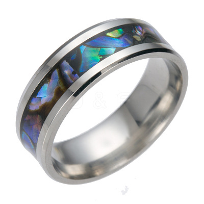 201 Stainless Steel Wide Band Finger Rings RJEW-T005-9-07-1