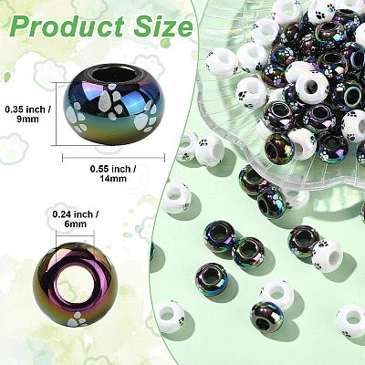 Opaque Acrylic European Beads SACR-CJC0001-37-1