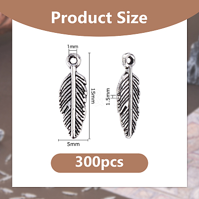 300Pcs Tibetan Style Alloy Pendants TIBEP-DC0001-53-1