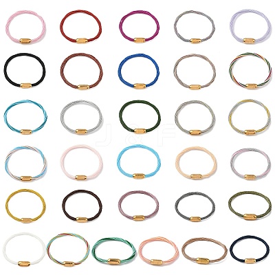 304 Stainless Steel with Polyester Metallic Cord Bracelets for Women BJEW-Z145-01G-1