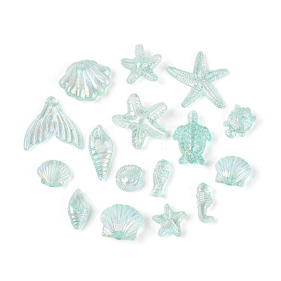 Ocean Theme Transparent Acrylic Beads TACR-T028-69-01B-1