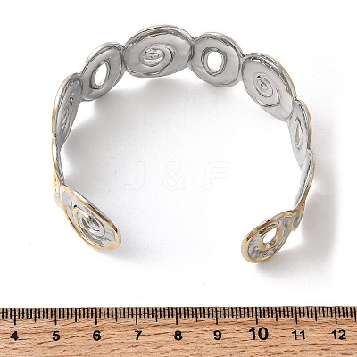 Hammered 304 Stainless Steel Cuff Bangles for Women BJEW-P371-01A-1