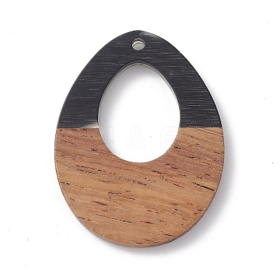 Pearlized Resin & Walnut Wood Pendants WOOD-C016-01E-1