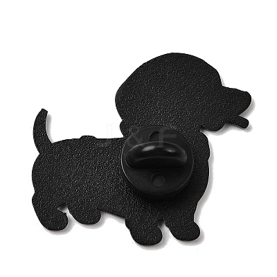 Dachshund in Heart Sweater with Rose Flower Enamel Pins JEWB-Z049-03EB-02-1