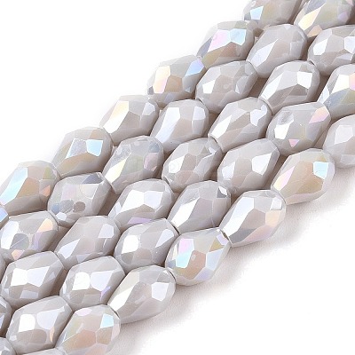 Opaque Solid Color Electroplate Glass Beads Strands EGLA-N013-P6mm-B05-1