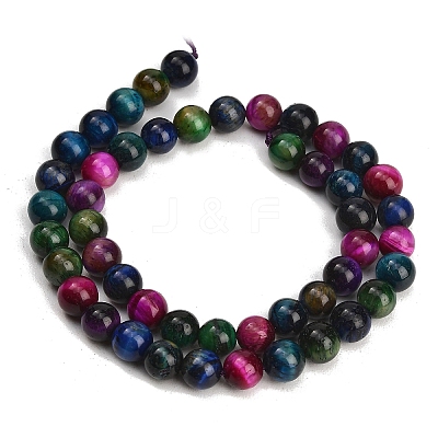 Grade AB Natural Tiger Eye Beads Strands X-G-F591-18-8mm-06-1