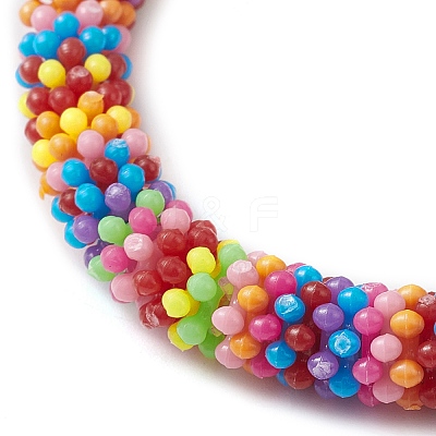 Snowflake Acrylic Beaded Stretch Bracelets for Kid BJEW-JB10157-02-1
