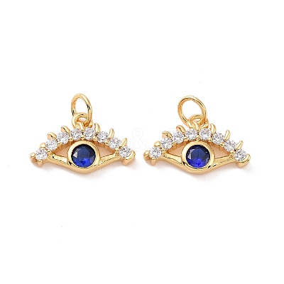 Eye Brass Micro Pave Cubic Zirconia Charms KK-G435-19G-1