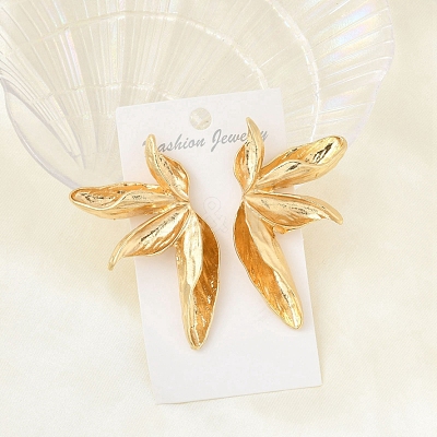 Alloy Stud Earrings EJEW-D300-02G-05-1